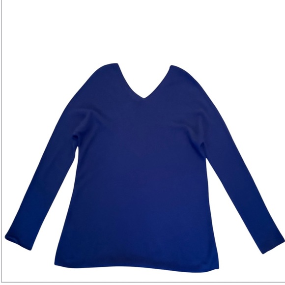 Vince V-Neck Long Sleeve Navy Cashmere Tunic Sweater Size...